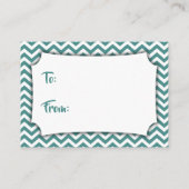 Turkoois Chevron Display Bruiloftsshower Cadeaubij Informatiekaartje (Achterkant)