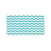Turkoois chevron zig zag gestructureerd zigzag pat etiket (Voorkant)
