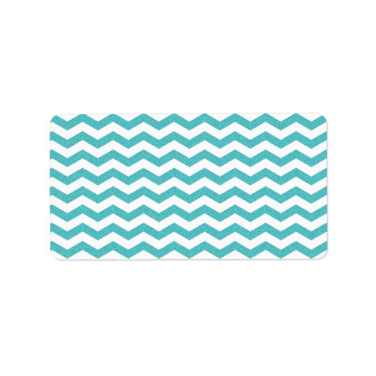 Turkoois chevron zig zag gestructureerd zigzag pat etiket (Voorkant)