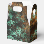 Turkoois Cooper Patina Metallic Bedankdoosjes (Geopend)