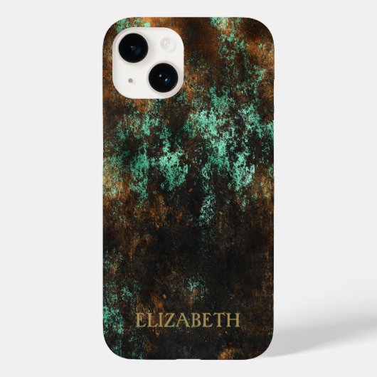 Turkoois Cooper Patina Metallic Case-Mate iPhone Case (Achterkant)