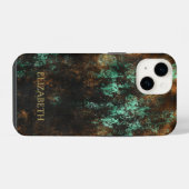 Turkoois Cooper Patina Metallic iPhone Hoesje (Achterkant horizontaal)