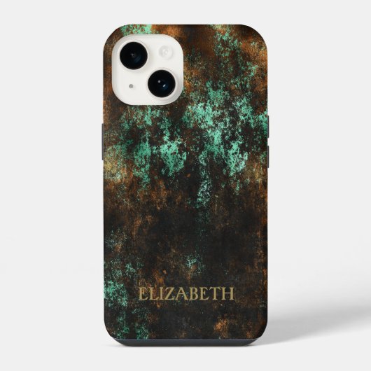 Turkoois Cooper Patina Metallic iPhone Hoesje (Achterkant)