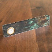 Turkoois Cooper Patina Metallic Naambordje (Zijkant)