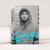 Turkoois | Dashed Modern Photo Afstuderen Aankondiging