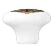 Turkoois Derde Oog Hamsa Keramische Knop (Zijkant)