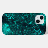 Turkoois Elektrische Energie Web Fractale Kunst Case-Mate iPhone Case (Achterkant (horizontaal))