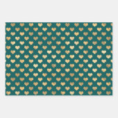 Turkoois en goud glans inpakpapier vel (Voorkant 3)