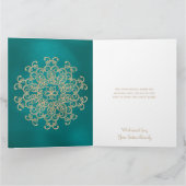 TURKOOIS EN GOUD INDIASE VERJAARDAGSCAART KAART (Binnen)