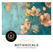 Turkoois en Gouden Blush Bloemen Tissuepapier