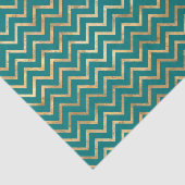 Turkoois en gouden folie chevron tissuepapier (Detail)