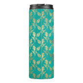 turkoois en gouden gebladerte thermosbeker (Achterkant)