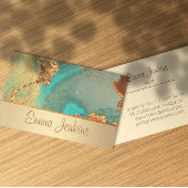 turkoois en gouden kunstenaar visitekaartje