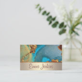 turkoois en gouden kunstenaar visitekaartje (Staand voorkant)