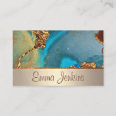 turkoois en gouden kunstenaar visitekaartje (Voorkant)