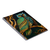 Turkoois en Gouden Uil Notitieboek (Rechterzijde)