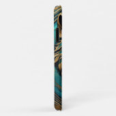 Turkoois en Gouden Wolf Case-Mate iPhone Case (Achterkant/rechts)