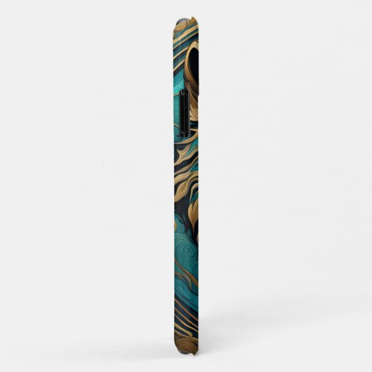 Turkoois en Gouden Wolf Case-Mate iPhone Case (Achterkant/rechts)