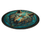 Turkoois en Gouden Wolf Snijplank (Hoek)
