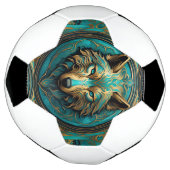 Turkoois en Gouden Wolf Voetbal (Gedraaid)