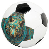 Turkoois en Gouden Wolf Voetbal (Drie kwart)