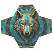 Turkoois en Gouden Wolf Voetbal (Enkel)