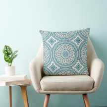 Turkoois en Ivoor Abstract Mandala Patroon