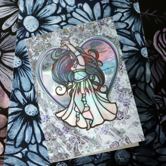 Turkoois en Paarse Buikdanseres Liefdeshart       Kaart