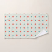 Turkoois en perzik oranje Stippen Bad Handdoek (Handdoek)