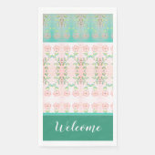 turkoois en roze servet (Voorkant)