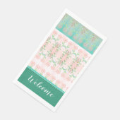 turkoois en roze servet (Hoek)