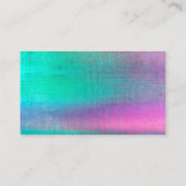 turkoois en roze waterverf vet modern visitekaartje (Achterkant)
