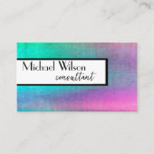 turkoois en roze waterverf vet modern visitekaartje (Voorkant)