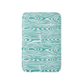 Turkoois en witte houten ringen badmat (Voorkant Verticaal)