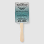 Turkoois en Zilver Glitter - Programma Handwaaier (Achterkant)