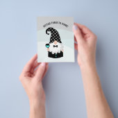 Turkoois en Zwarte Kabouter Prettig Kerstfeest Flyer (Hand)