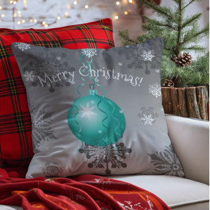 Turkoois Fancy Kerstbal Worp Kussen