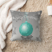 Turkoois Fancy Kerstbal Worp Kussen (Deken)