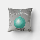 Turkoois Fancy Kerstbal Worp Kussen (Achterkant)