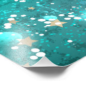 Turkoois Folie Achtergrond Foto Afdruk (Hoek)