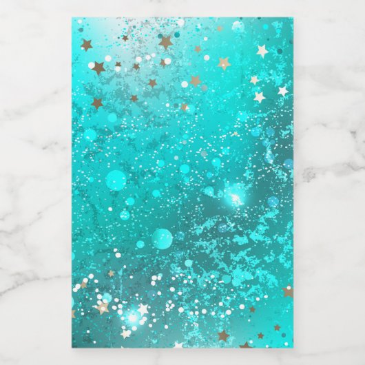 Turkoois Folie Achtergrond Wijn Etiket (Enkel label)