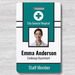 Turkoois  | Foto-ID voor ziekenhuispersoneel – Ver Badge
