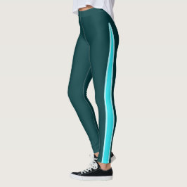 Turkoois geaccentueerd met fel Blauwgroen Leggings