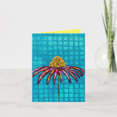Turkoois geblokte coneflower briefkaart (Voorkant)