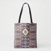 Turkoois, geel en bruin verbindende mandala's tote bag (Voorkant)