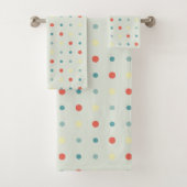 Turkoois, geel en Oranje Stippen Bad Handdoek (Insitu)