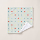 Turkoois, geel en Oranje Stippen Bad Handdoek (Wasdoekje)