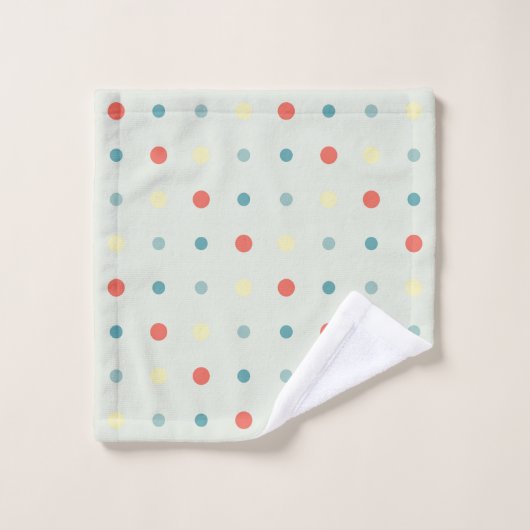 Turkoois, geel en Oranje Stippen Bad Handdoek (Wasdoekje)