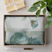 Turkoois Gerande Crème Olieverf Rose Decoupage Tissuepapier (Geschenk)