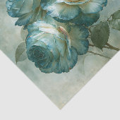 Turkoois Gerande Crème Olieverf Rose Decoupage Tissuepapier (Detail)
